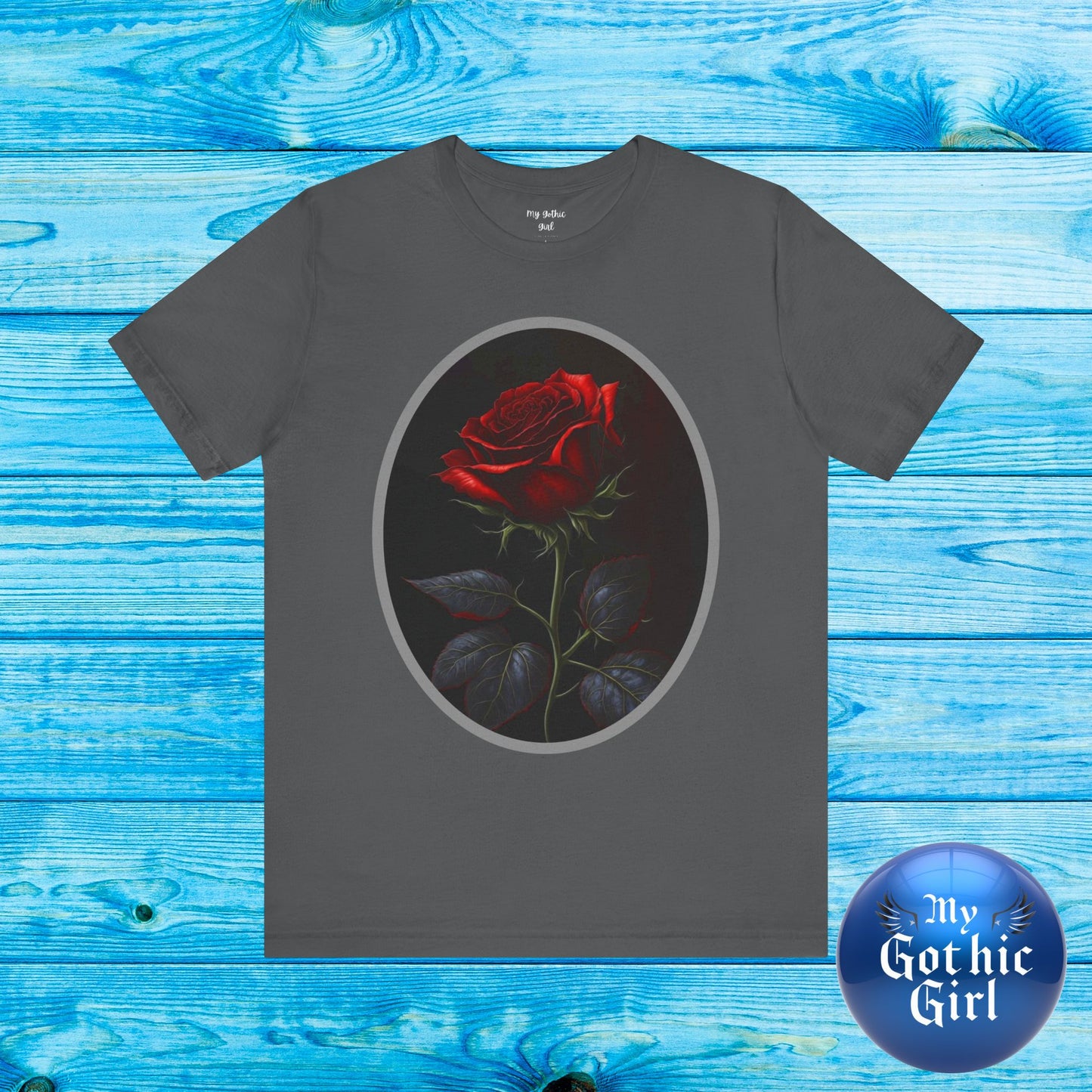 My Gothic Girl T-Shirts for Women & Men "Linda's Red Rose" Dark Aesthetic & Alternative Tees – My Gothic Girl