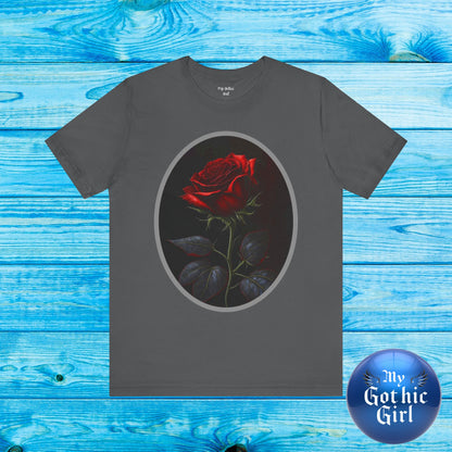 My Gothic Girl T-Shirts for Women & Men "Linda's Red Rose" Dark Aesthetic & Alternative Tees – My Gothic Girl