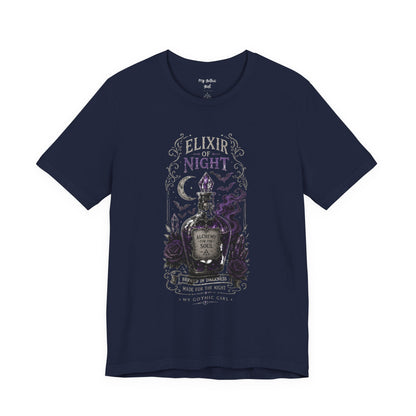 "Elixir of Night - Alchemy for the Soul" Gothic Design Short Sleeve T Shirt