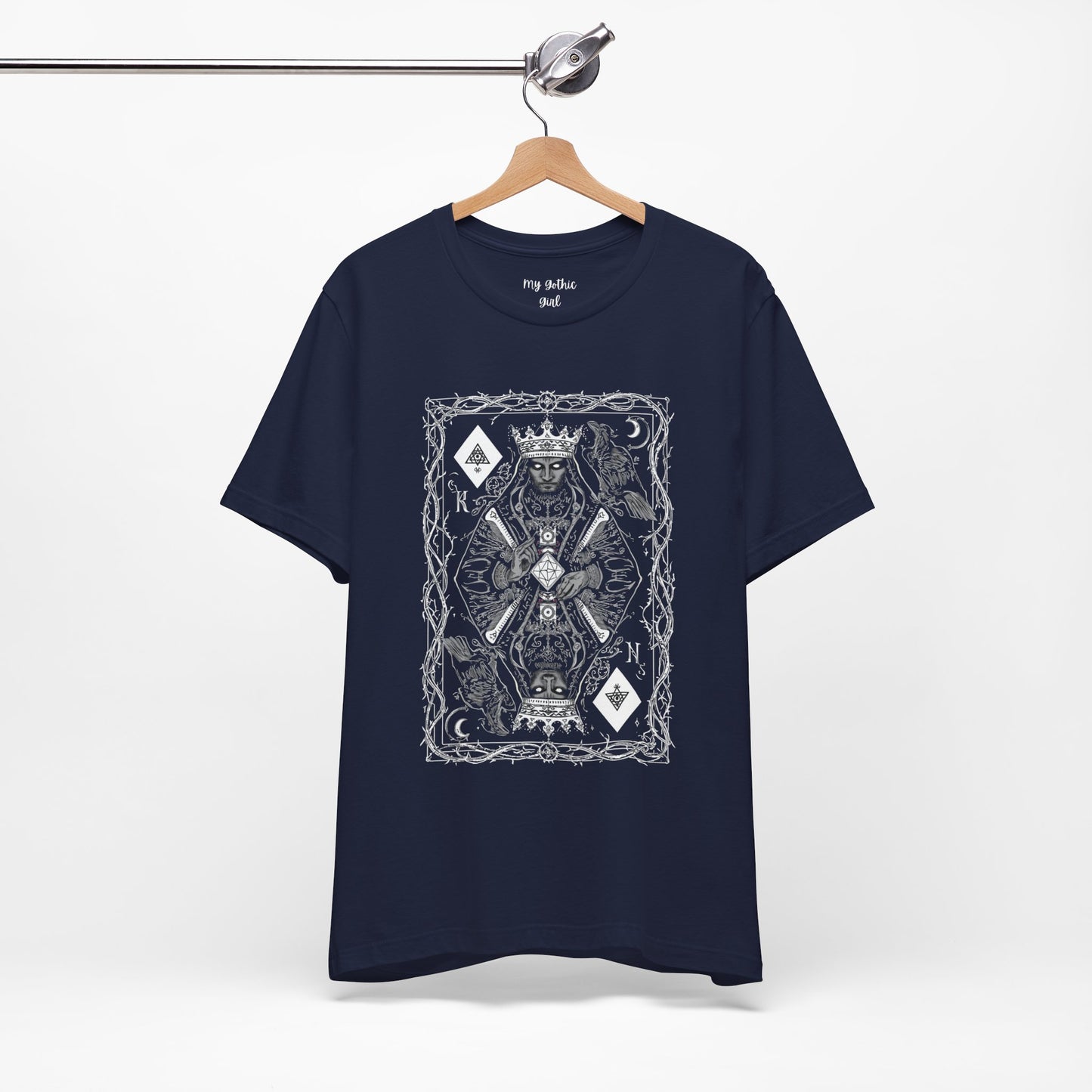 King of Diamonds Playing Card Graphic Tee — Dark Gothic King Design