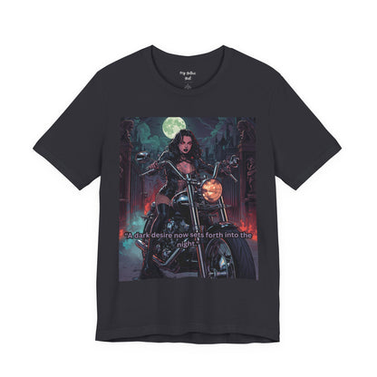 Dark Rider Motorcycle T-Shirt — "A dark desire now sets forth into the night" Gothic Tee