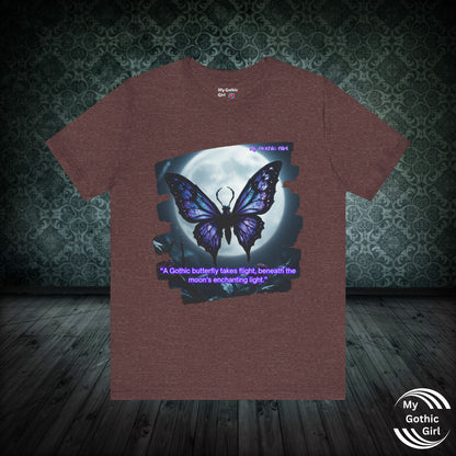 My Gothic Girl T-Shirt "Purple Gothic Butterfly" – Whimsy Goth Streetwear, Dark Poetry Fashion, Alt Aesthetic Apparel