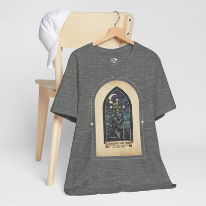 "Vengeance and Faith"  Gothic Graphic T-Shirt – Alt Aesthetic Poetic Goth Streetwear