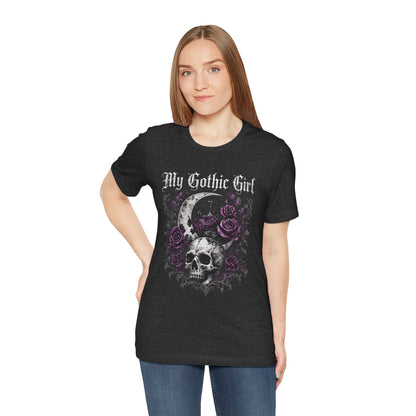 My Gothic Girl Skull Tee — Gothic Moon & Purple Roses T-Shirt