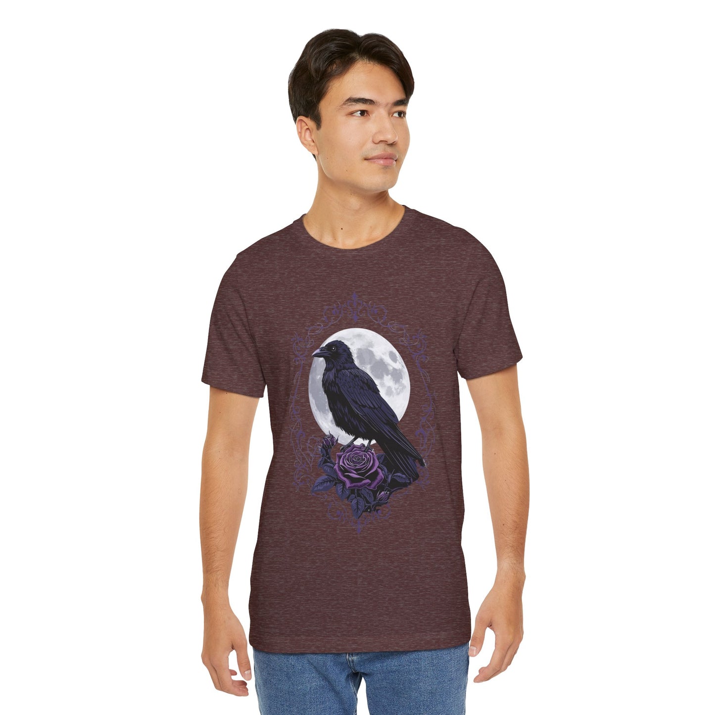 "The Raven and Moon"  Gothic Graphic T-Shirt – Alt Aesthetic Poetic Goth Street-wear