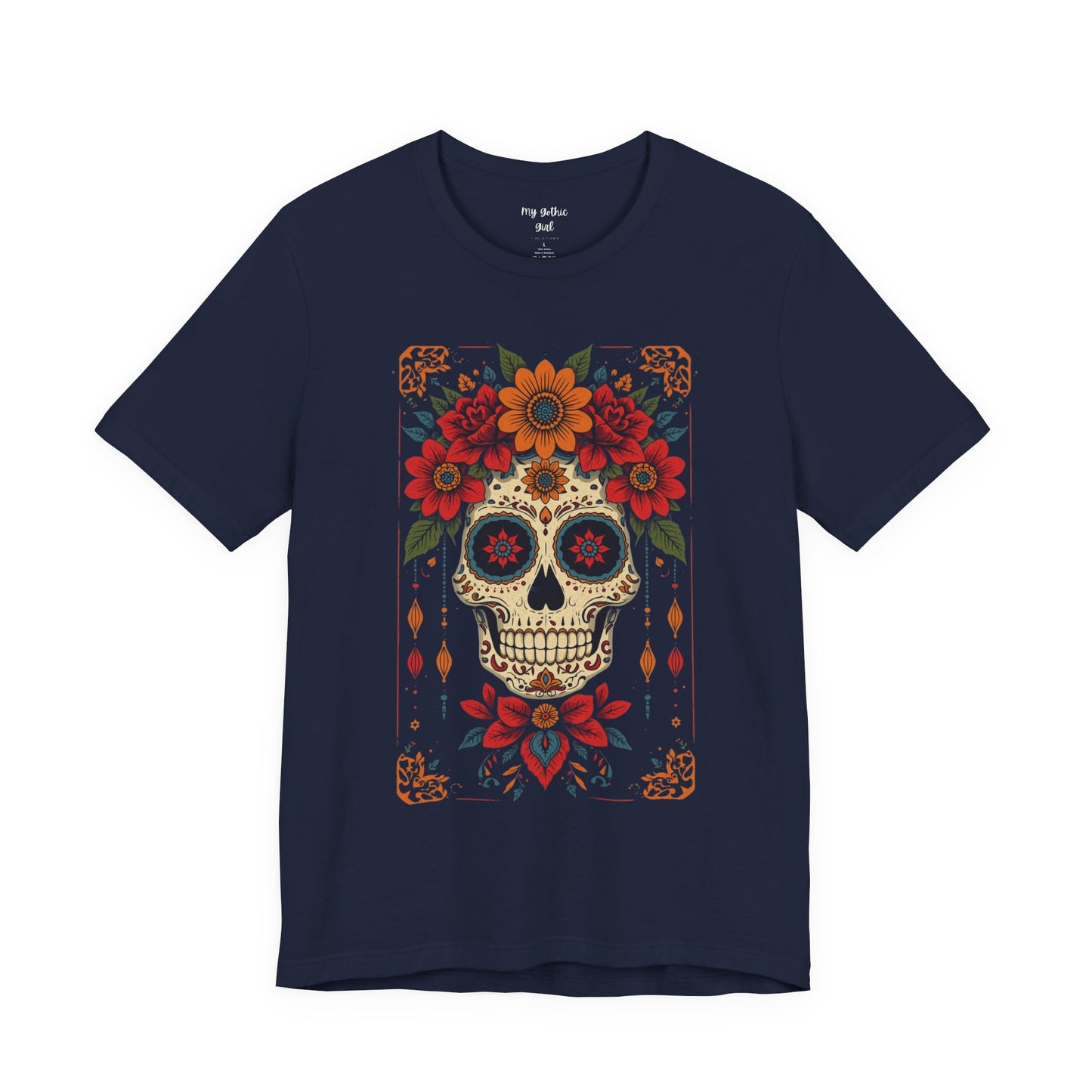 Day of the Dead Sugar Skull T-Shirt — Floral Calavera Graphic Tee