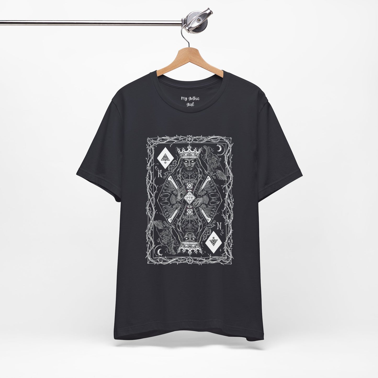 King of Diamonds Playing Card Graphic Tee — Dark Gothic King Design