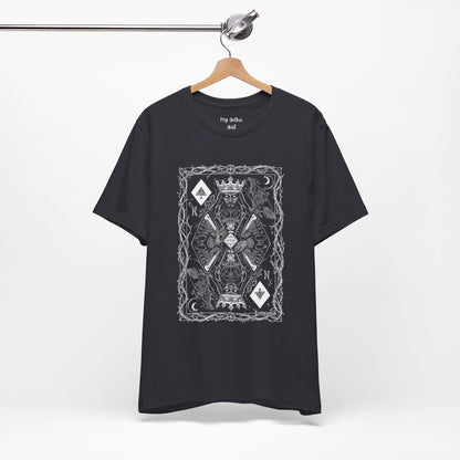 King of Diamonds Playing Card Graphic Tee — Dark Gothic King Design
