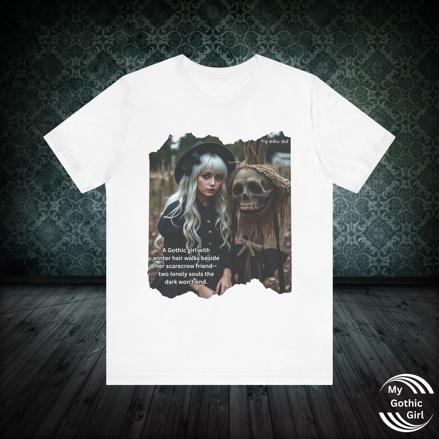 My Gothic Girl T-Shirt "Scarecrow Friend" – Whimsy Goth Streetwear, Dark Poetry Fashion, Alt Aesthetic Apparel