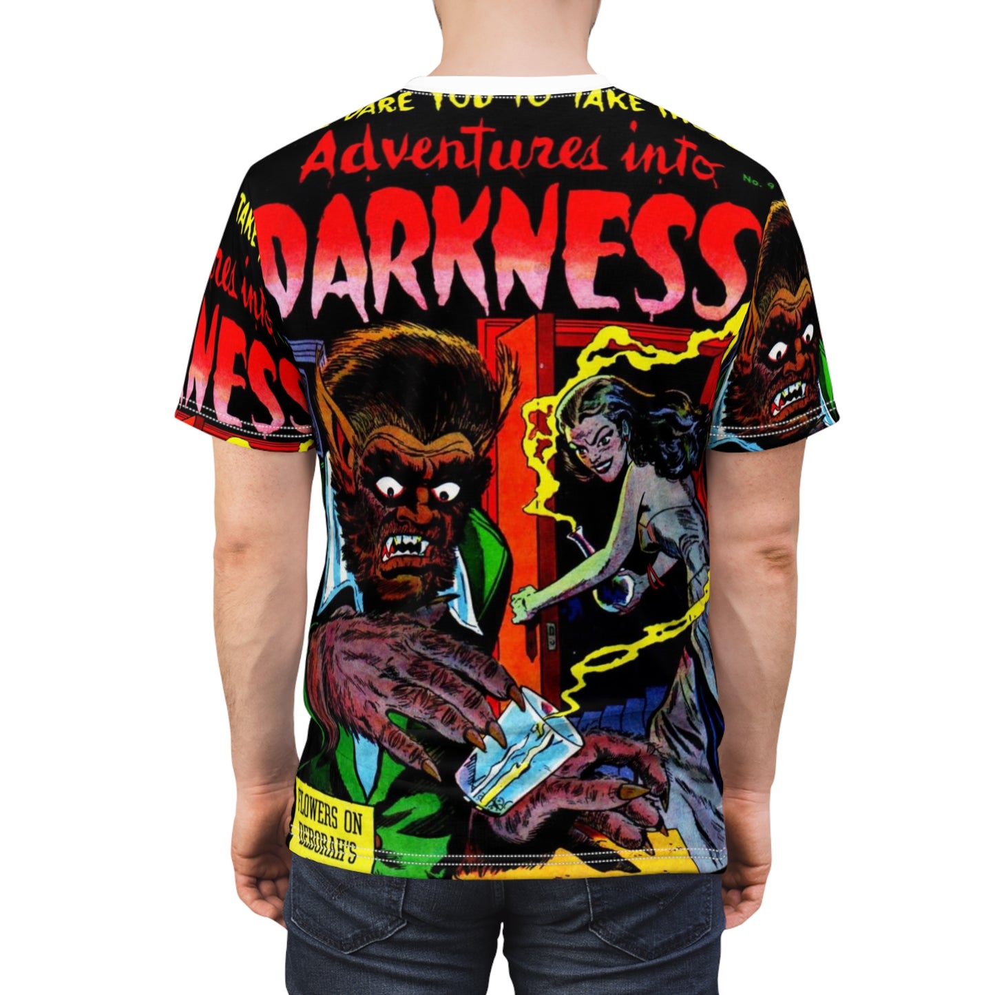 Vintage Horror Comic Tee — "Adventures into Darkness"
