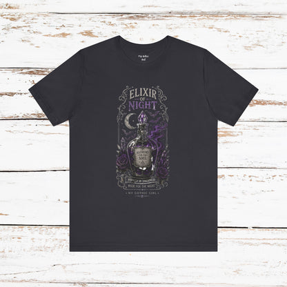 "Elixir of Night - Alchemy for the Soul" Gothic Design Short Sleeve T Shirt