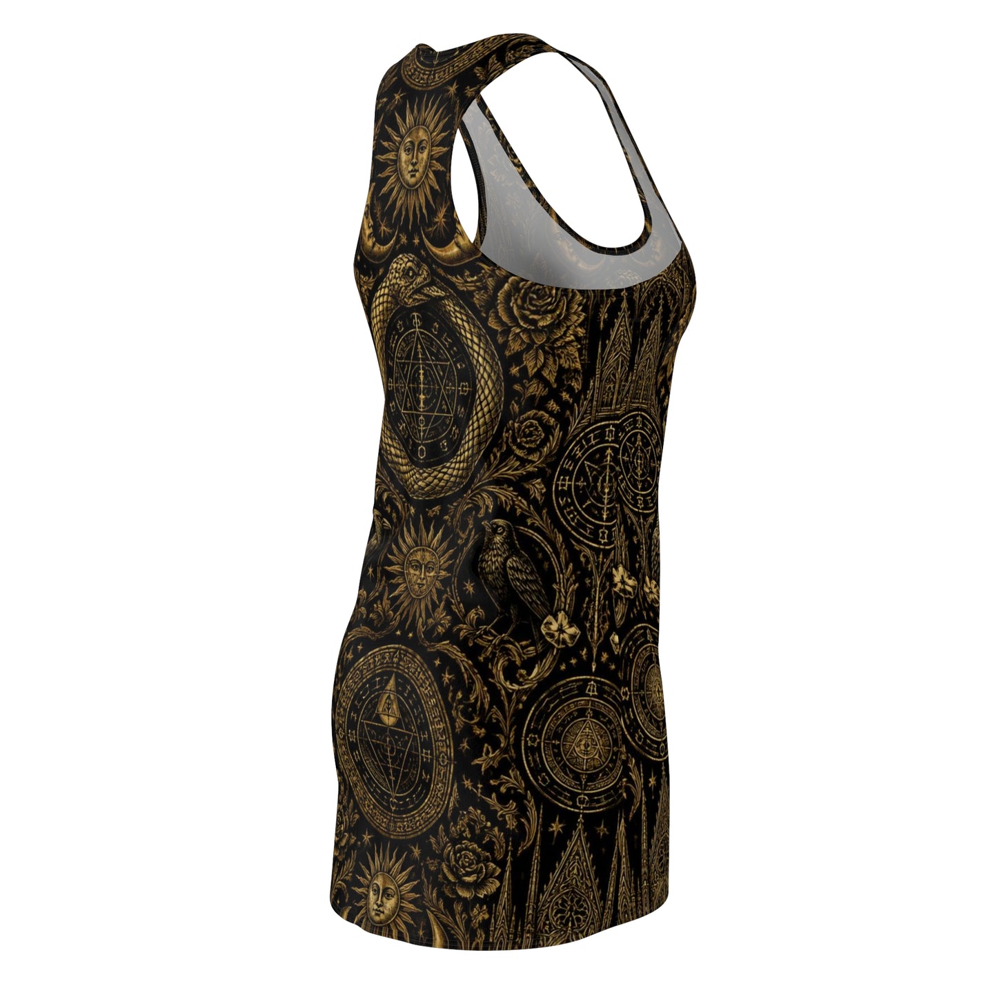 Racerback Dress — Vintage Alchemy Sun & Ouroboros Pattern
