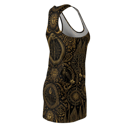 Racerback Dress — Vintage Alchemy Sun & Ouroboros Pattern