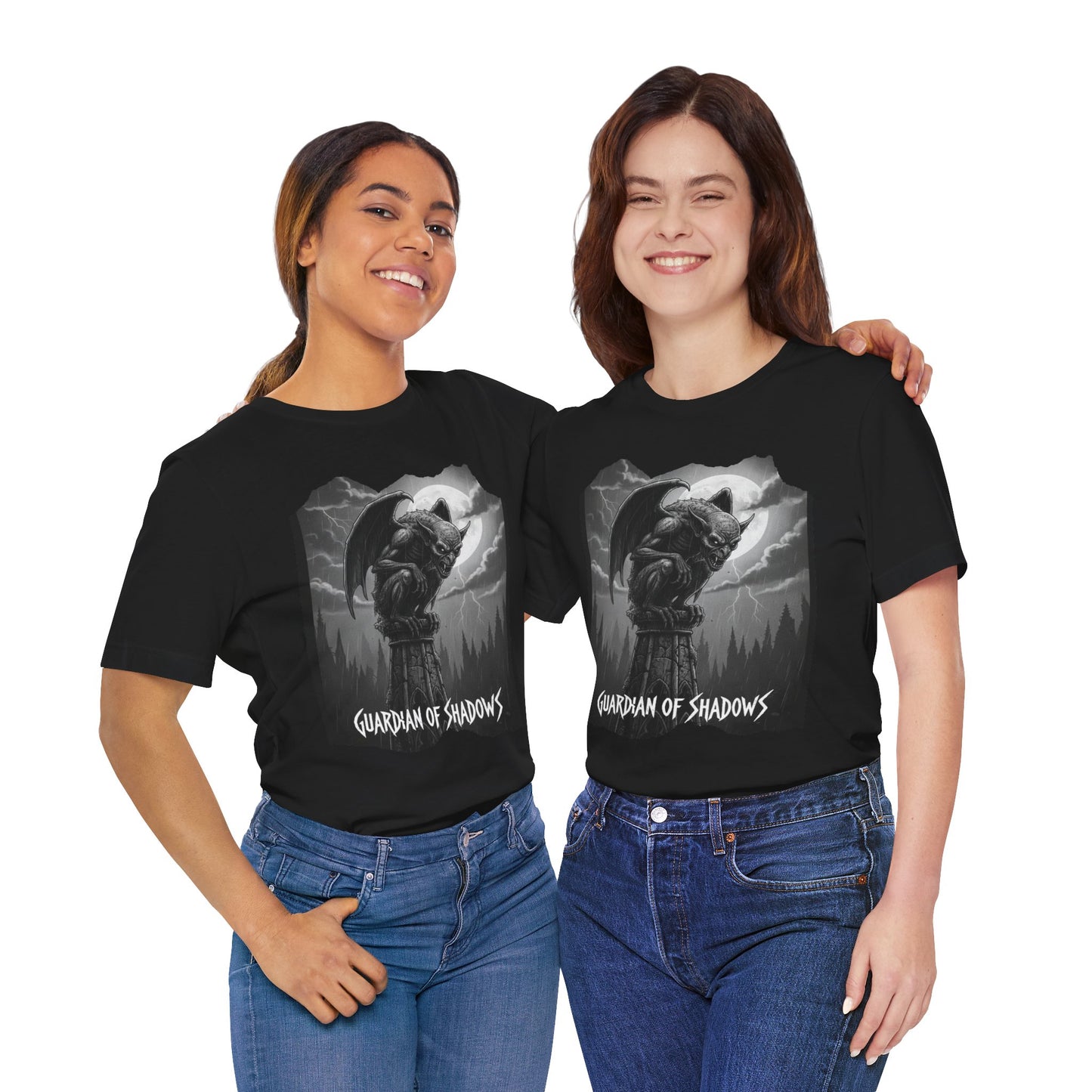 "Guardian of Shadows"  Gothic Graphic T-Shirt – Alt Aesthetic Poetic Goth Streetwear