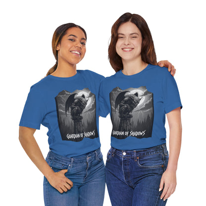 "Guardian of Shadows"  Gothic Graphic T-Shirt – Alt Aesthetic Poetic Goth Streetwear