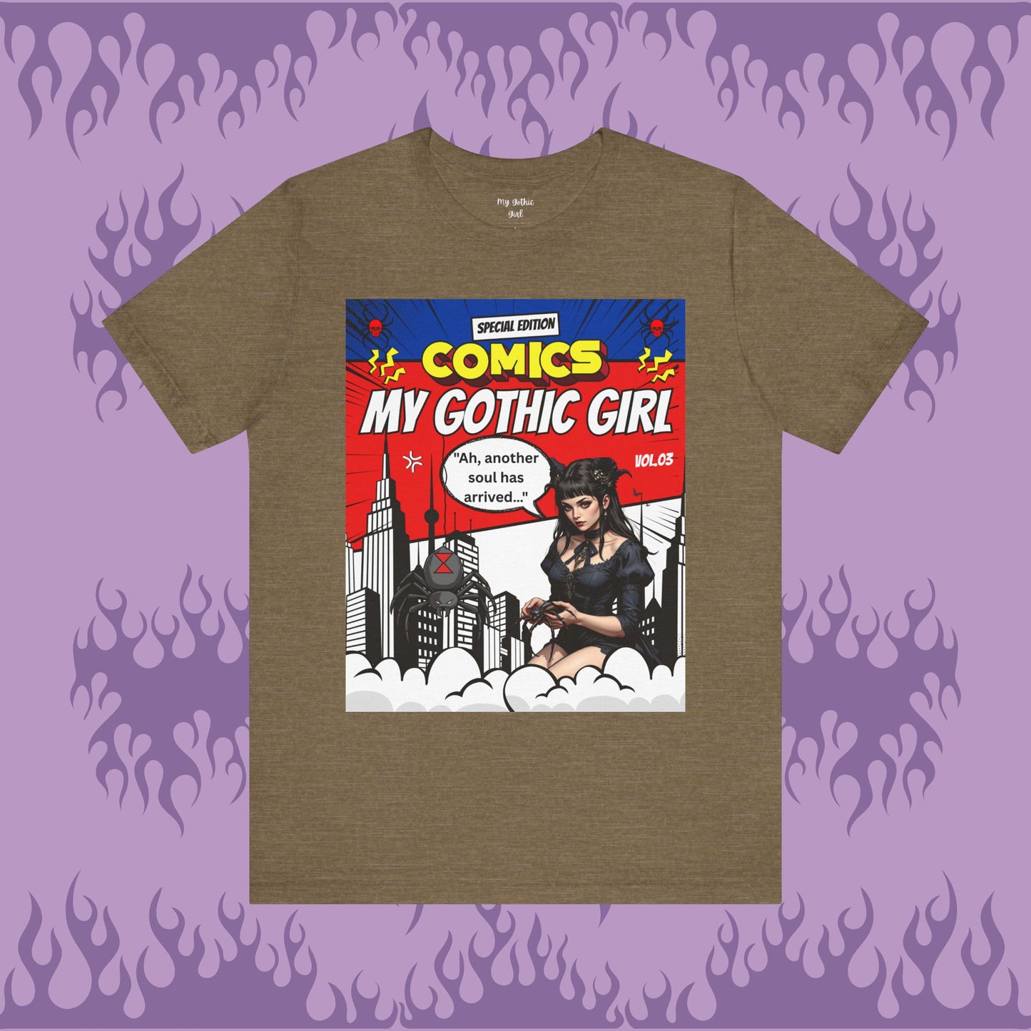 My Gothic Girl Comic Book Graphic Tee – Whimsy Goth Streetwear, Dark Poetry Fashion, Alt Aesthetic Apparel