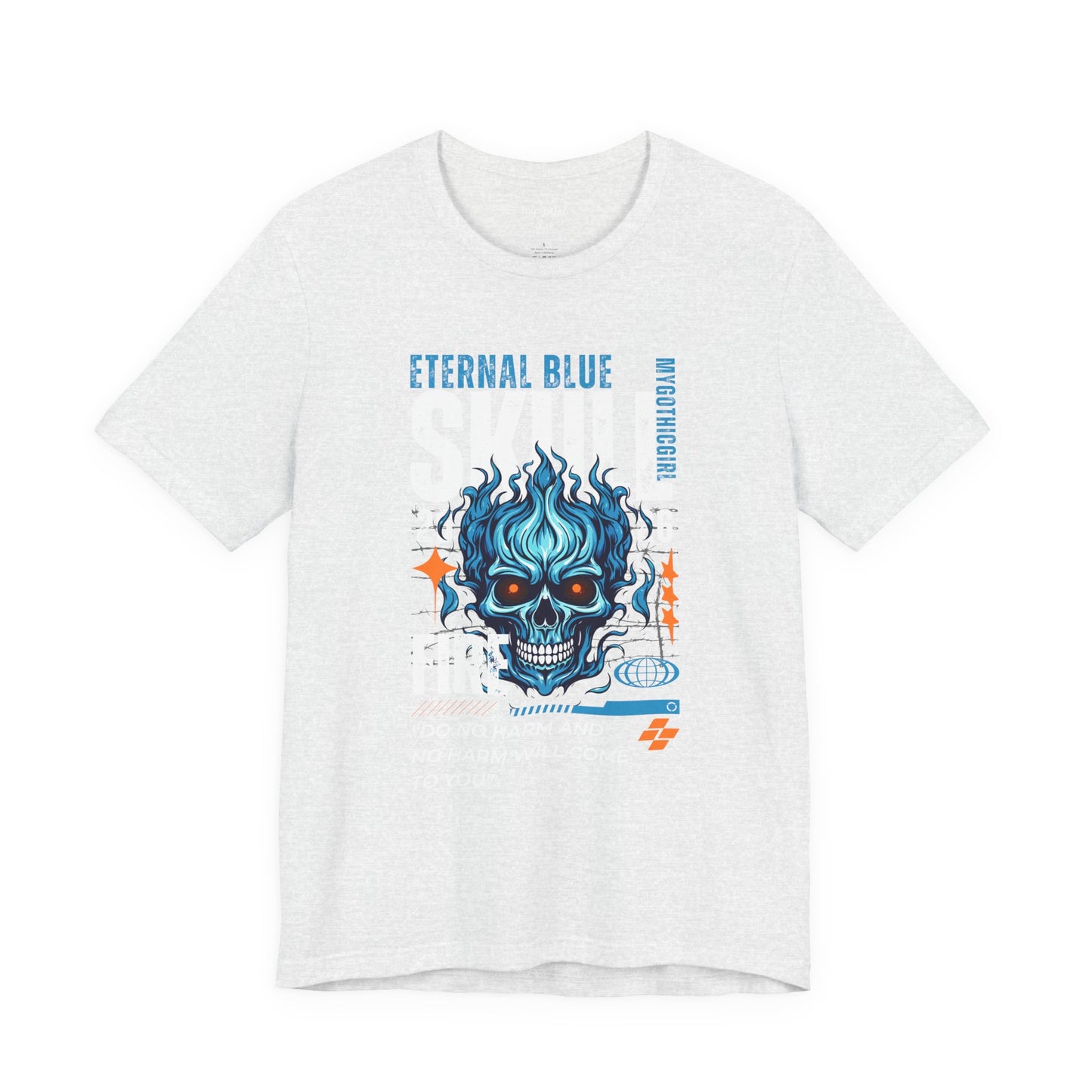 Eternal Blue Skull Flame Gothic Tee