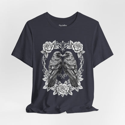 Raven Romance Tee — Gothic Floral Crow T-Shirt