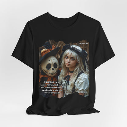 My Gothic Girl T-Shirt "Scarecrow Friend" – Whimsy Goth Streetwear, Dark Poetry Fashion, Alt Aesthetic Apparel