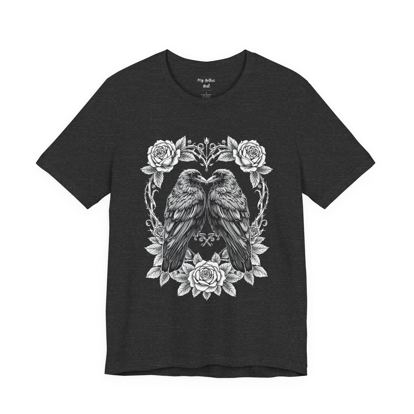 Raven Romance Tee — Gothic Floral Crow T-Shirt
