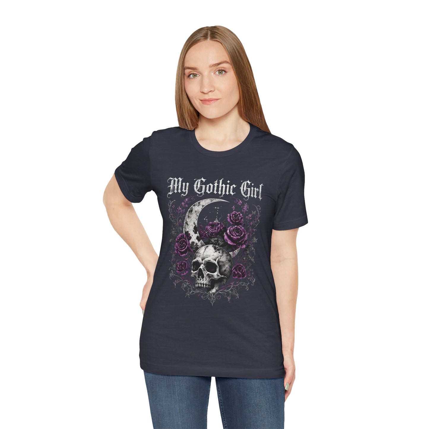 My Gothic Girl Skull Tee — Gothic Moon & Purple Roses T-Shirt