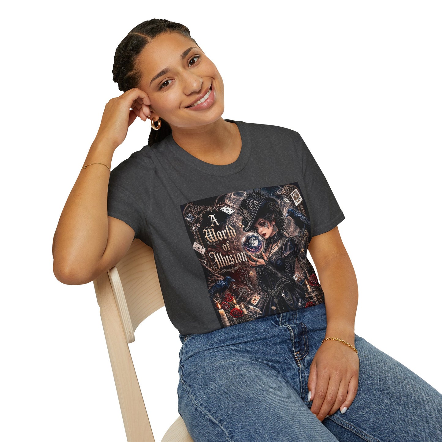 A World of Illusion T-Shirt — Gothic Fortune Teller Magic Tee