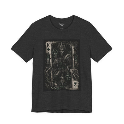 King of Clubs Gothic Playing Card Tee — Dark Skull Poker Graphic T-Shirt