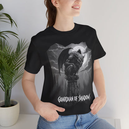 "Guardian of Shadows"  Gothic Graphic T-Shirt – Alt Aesthetic Poetic Goth Streetwear