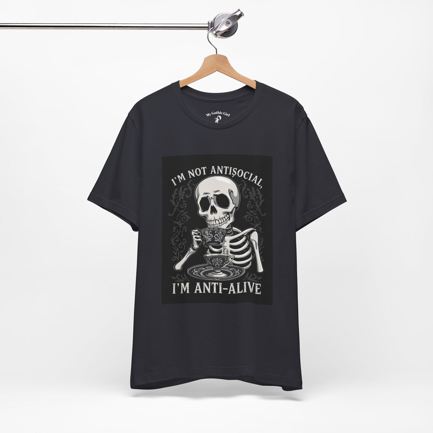 My Gothic Girl "I'M ANTI ALIVE" Graphic T-Shirt Unisex Gothic Dark Fashion Casual Wear