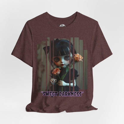 “Sweet Darkness” — Kawaii-style Gothic doll Graphic T-Shirt – Alt Aesthetic Poetic Goth Street-wear