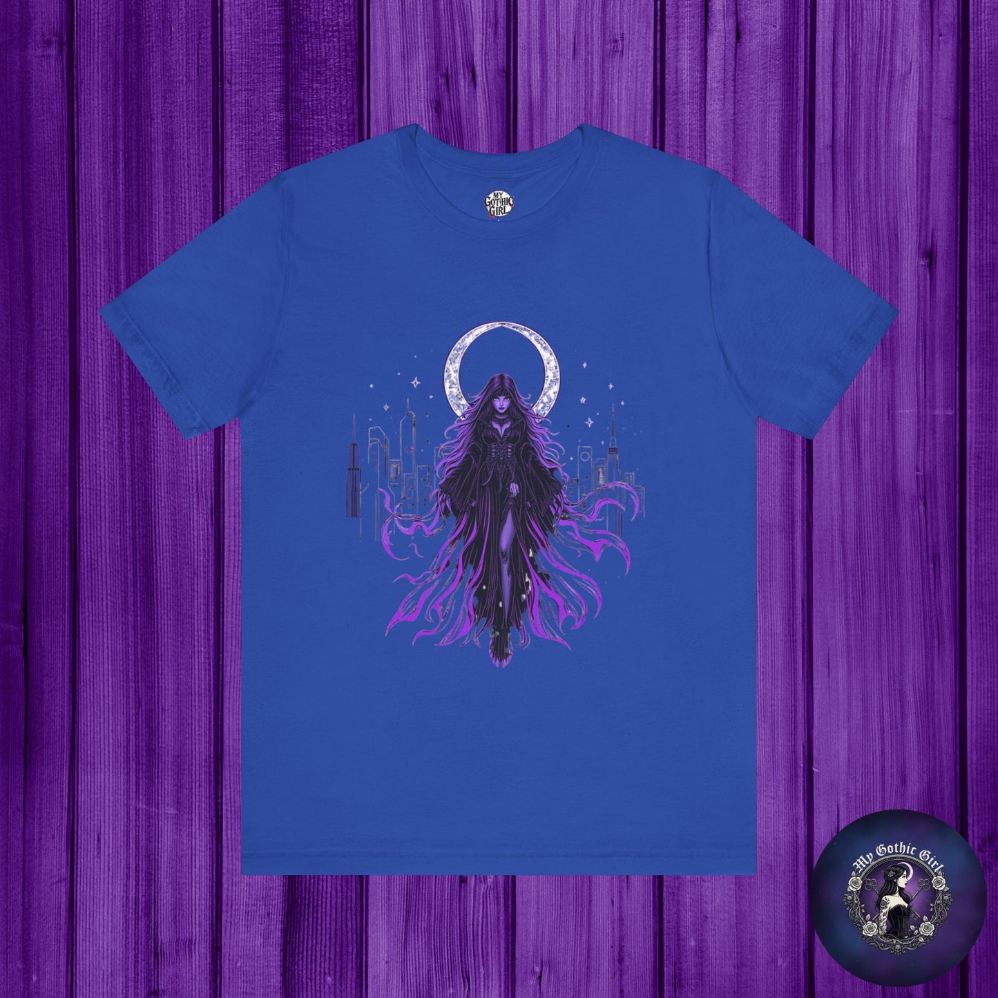 “Celestial Enchantress”  Gothic Graphic T-Shirt – Alt Aesthetic Poetic Goth Street-wear