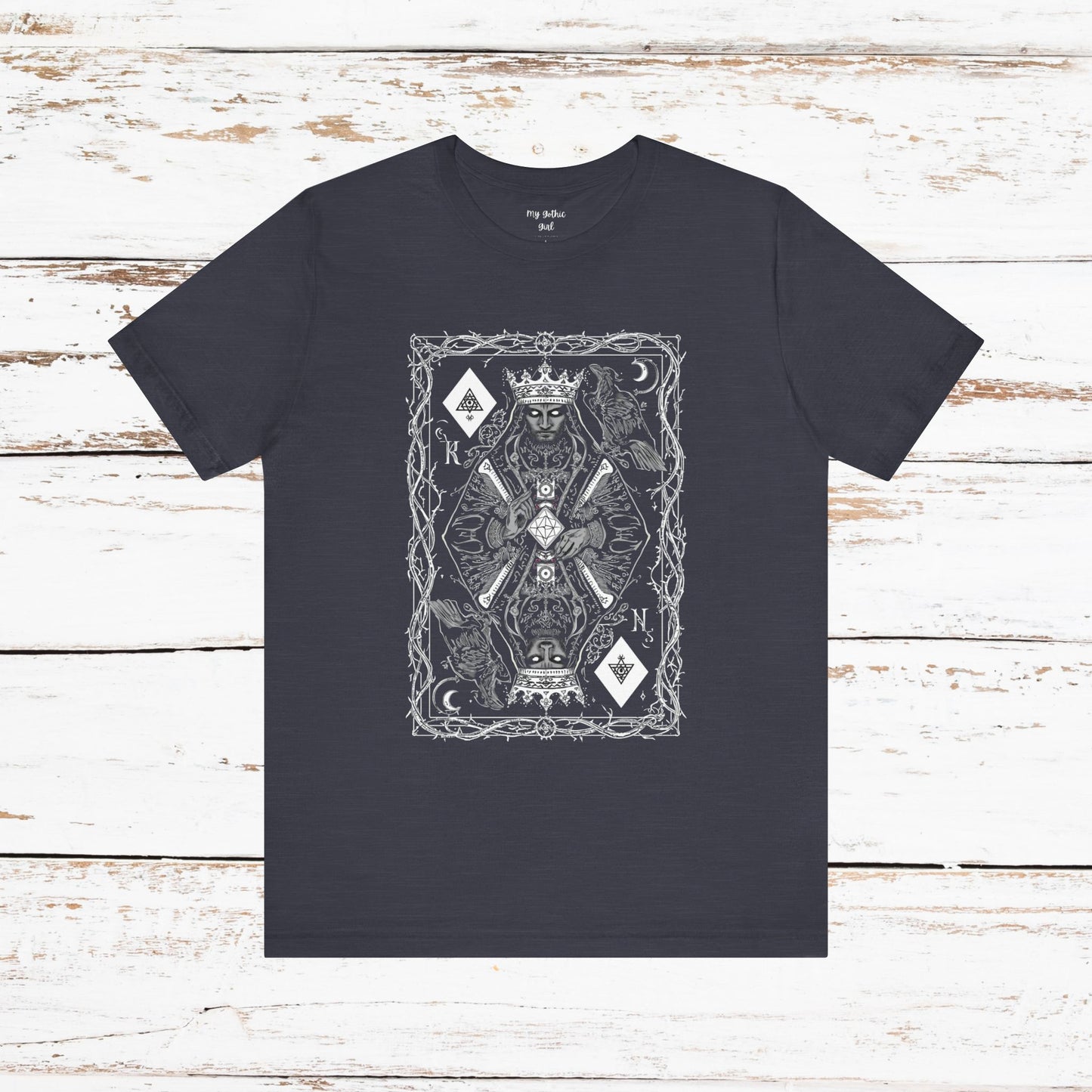 King of Diamonds Playing Card Graphic Tee — Dark Gothic King Design