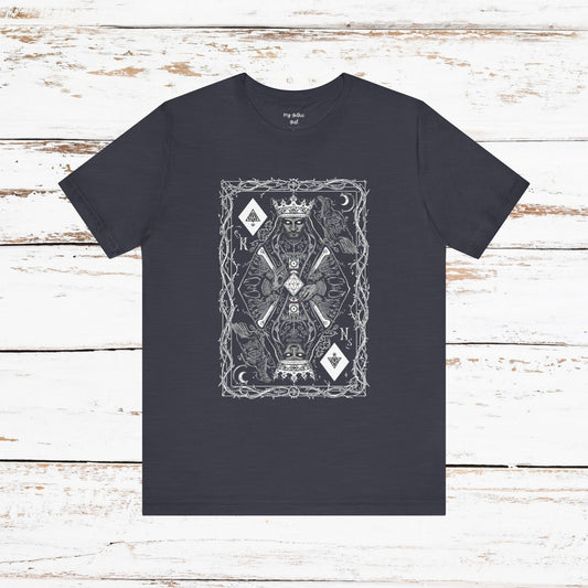 King of Diamonds Playing Card Graphic Tee — Dark Gothic King Design