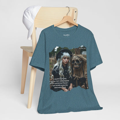 My Gothic Girl T-Shirt "Scarecrow Friend" – Whimsy Goth Streetwear, Dark Poetry Fashion, Alt Aesthetic Apparel