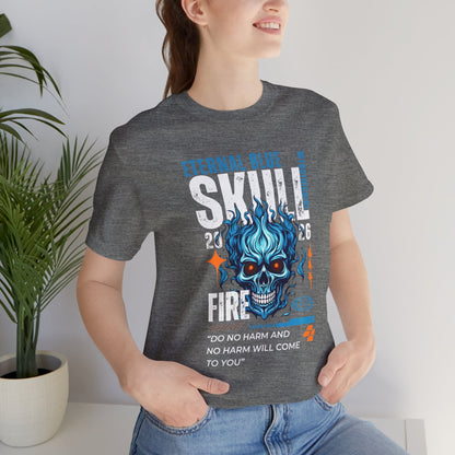 Eternal Blue Skull Flame Gothic Tee