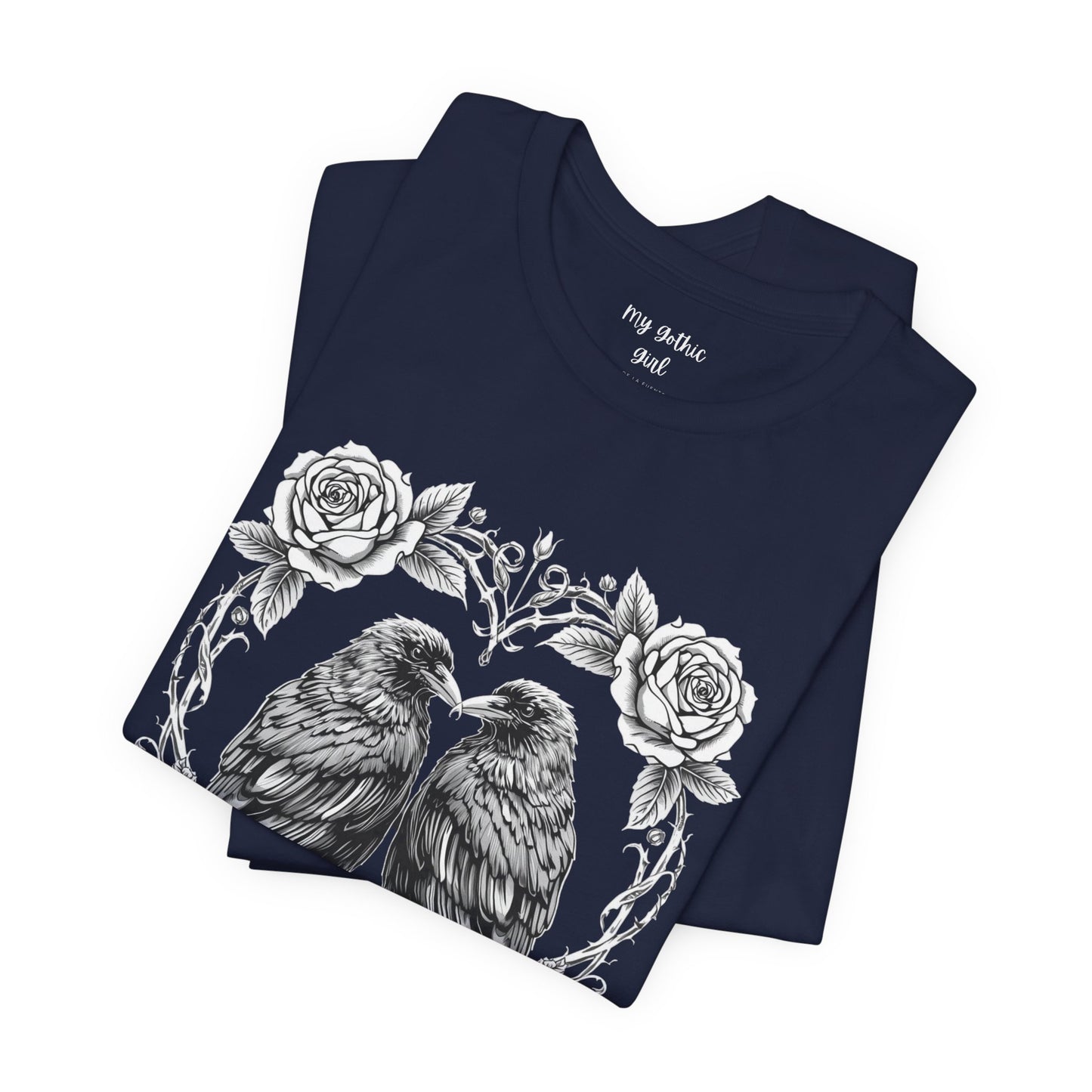 Raven Romance Tee — Gothic Floral Crow T-Shirt