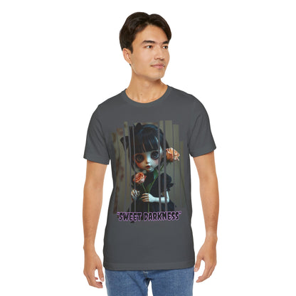 “Sweet Darkness” — Kawaii-style Gothic doll Graphic T-Shirt – Alt Aesthetic Poetic Goth Street-wear
