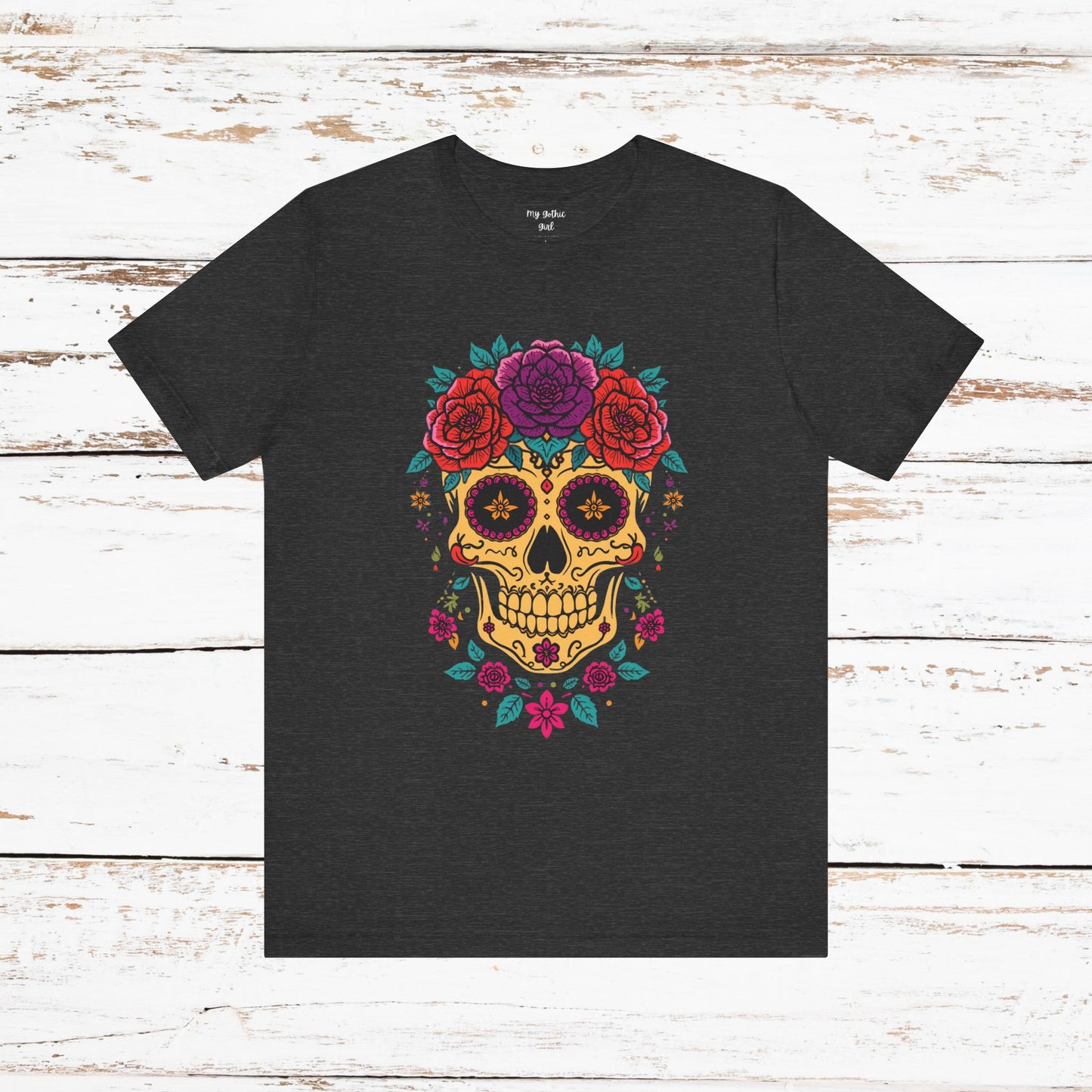 Day of the Dead Sugar Skull Tee — Floral Calavera Graphic T-Shirt
