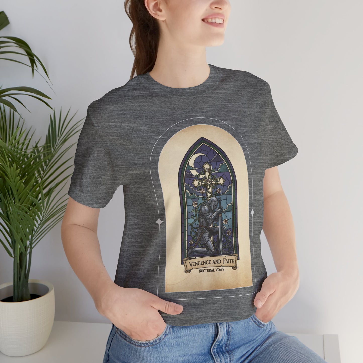 "Vengeance and Faith"  Gothic Graphic T-Shirt – Alt Aesthetic Poetic Goth Streetwear