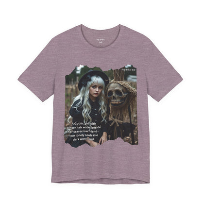 My Gothic Girl T-Shirt "Scarecrow Friend" – Whimsy Goth Streetwear, Dark Poetry Fashion, Alt Aesthetic Apparel