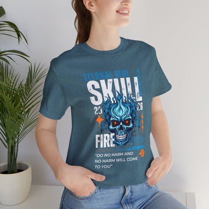 Eternal Blue Skull Flame Gothic Tee