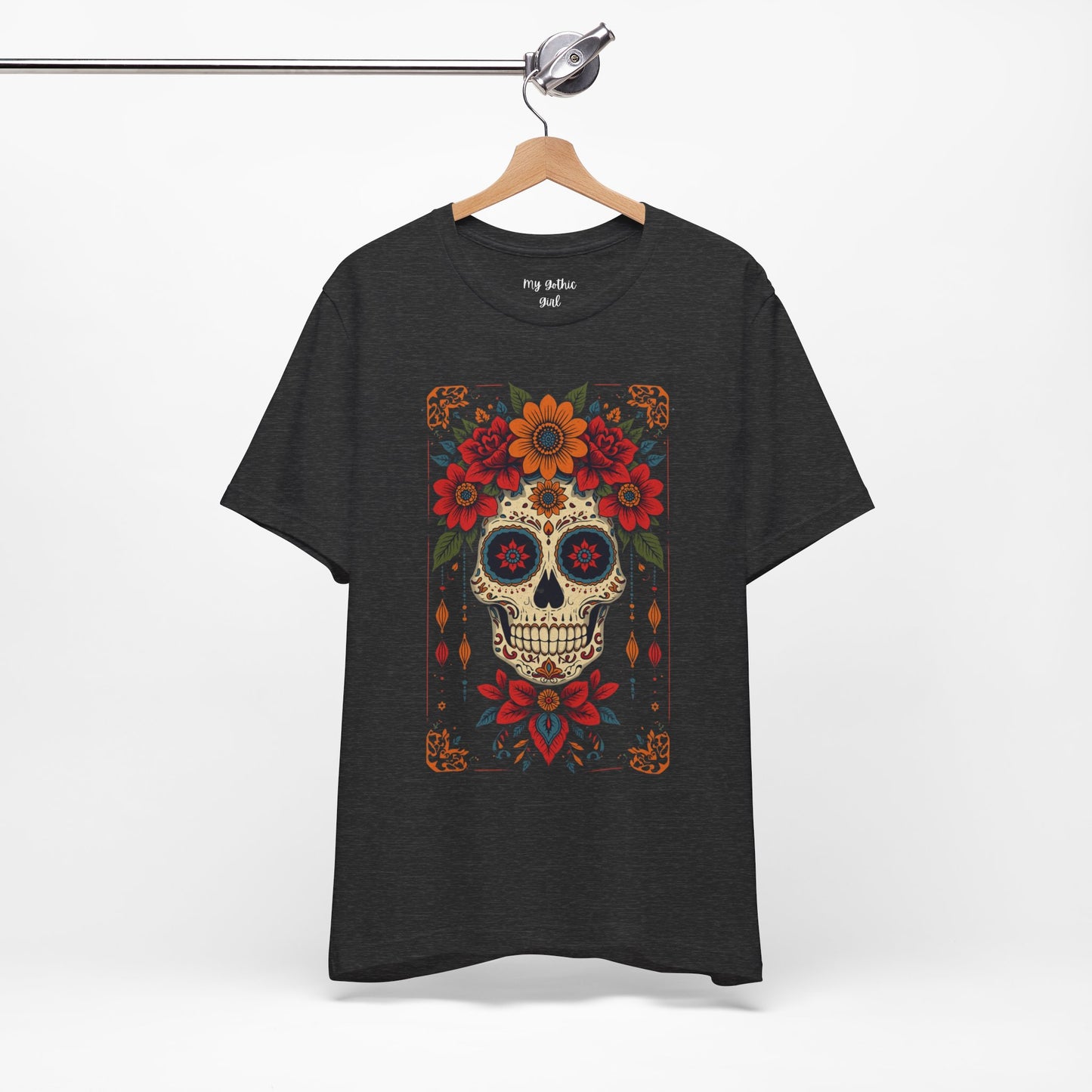 Day of the Dead Sugar Skull T-Shirt — Floral Calavera Graphic Tee