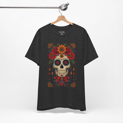 Day of the Dead Sugar Skull T-Shirt — Floral Calavera Graphic Tee