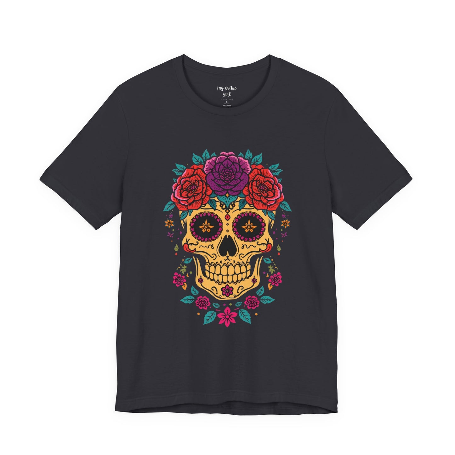 Day of the Dead Sugar Skull Tee — Floral Calavera Graphic T-Shirt