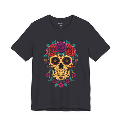 Day of the Dead Sugar Skull Tee — Floral Calavera Graphic T-Shirt