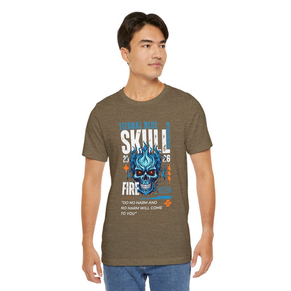 Eternal Blue Skull Flame Gothic Tee