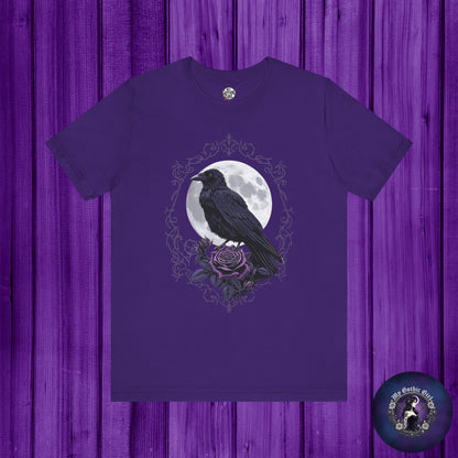 "The Raven and Moon"  Gothic Graphic T-Shirt – Alt Aesthetic Poetic Goth Street-wear