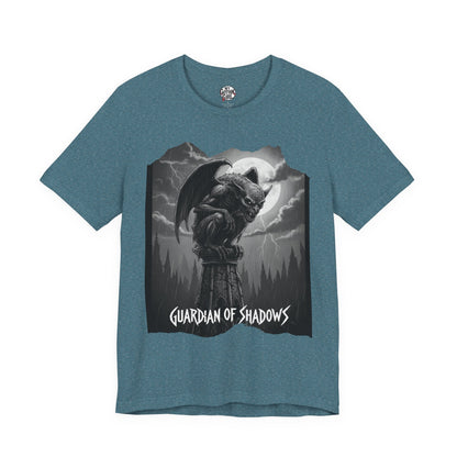 "Guardian of Shadows"  Gothic Graphic T-Shirt – Alt Aesthetic Poetic Goth Streetwear