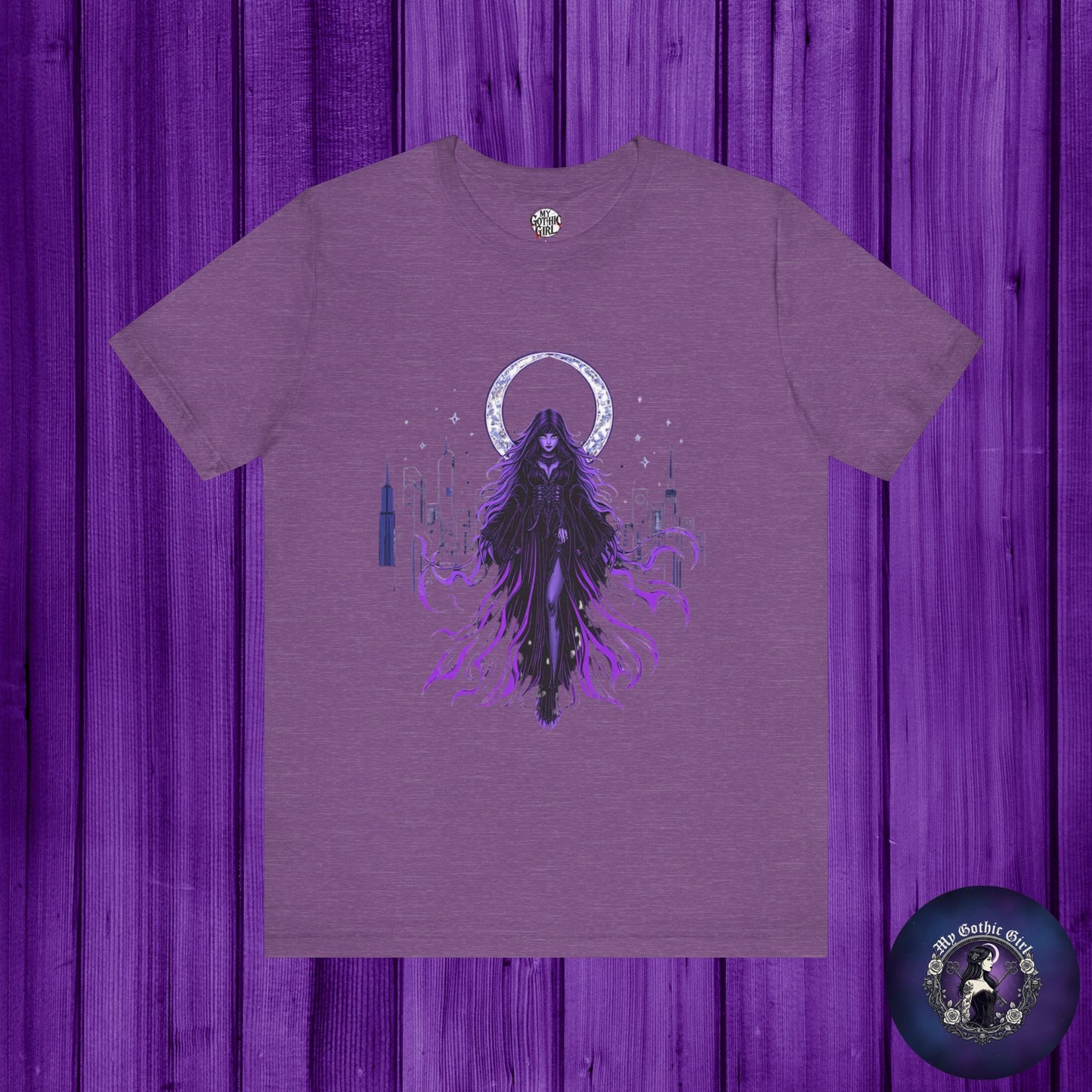 “Celestial Enchantress”  Gothic Graphic T-Shirt – Alt Aesthetic Poetic Goth Street-wear