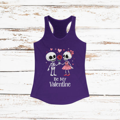 Cute Gothic Skeleton Romance Shirt — Women's Racerback Tank